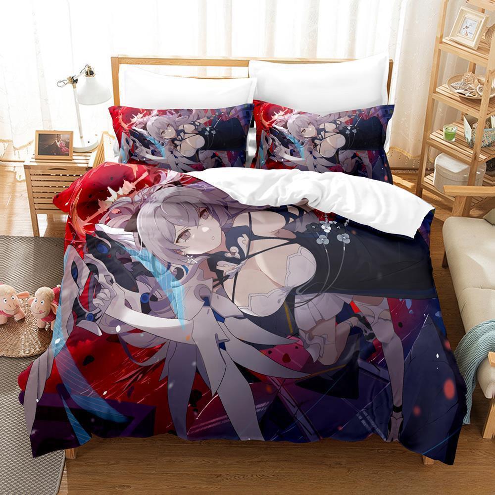 Game Honkai Impact 3 Bedding Set Single Twin Full Queen King Size Bed Set Adult Kid Bedroom Duvet Cover Sets Anime Bed Sheet Set