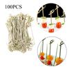 100pcs Disposable Bar Tool Kitchen & Bar Cocktail Picks Fruit Forks Bamboo Knot Skewers Stick