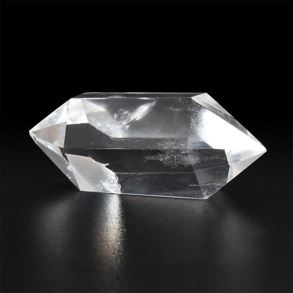 Gift Healing Stone Home Decoration Clear Crystal Obelisk Double-pointed Hexagonal Wand White Quartz