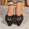 Fashion Women's Flat Shoes 2025 Slip On Outdoor Pointed Toe Flats Shallow Bow Tie Soft Sole Plus Size Comfortable Casual Walking Shoes