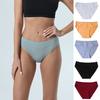 Women Underpants Mid Waist Elastic Soft Anti-septic Cotton Triangle Plus Size Panties Solid Color