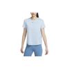 Solid Color Crew Neck Casual Short Sleeve T-Shirt Women Tops Light-Blue FN2799-440