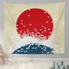 Home Decoration Japanese Ukiyo-e Tapestry Kanagawa Surf Hanging Cloth Wine Shop    Painting