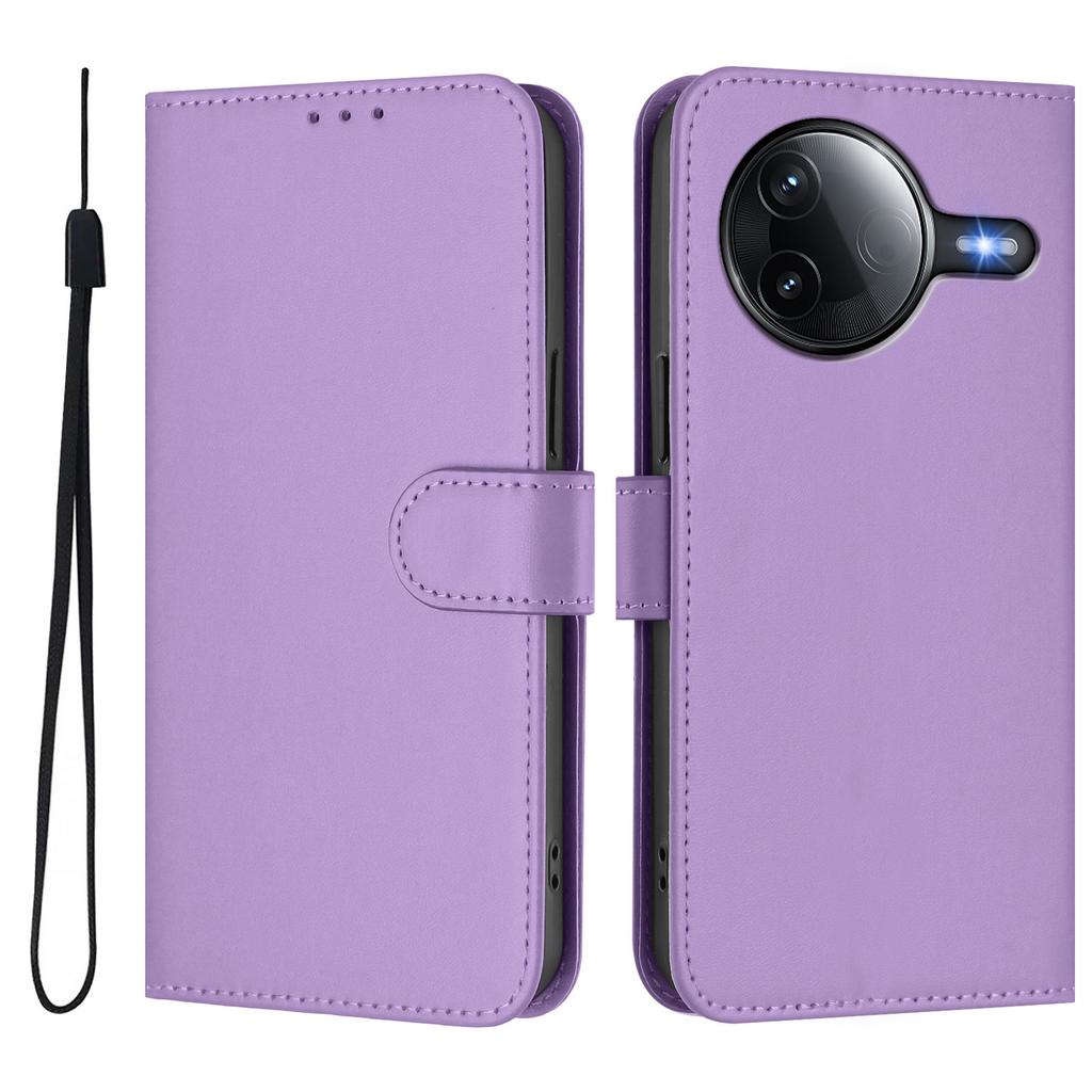 For Xiaomi Poco F7 Pro 5G/Xiaomi Redmi K80 5G/Xiaomi Redmi K80 Pro 5G/Xiaomi Poco F7 Ultra 5G Case Solid Color Wallet Leather Phone Cover with Strap
