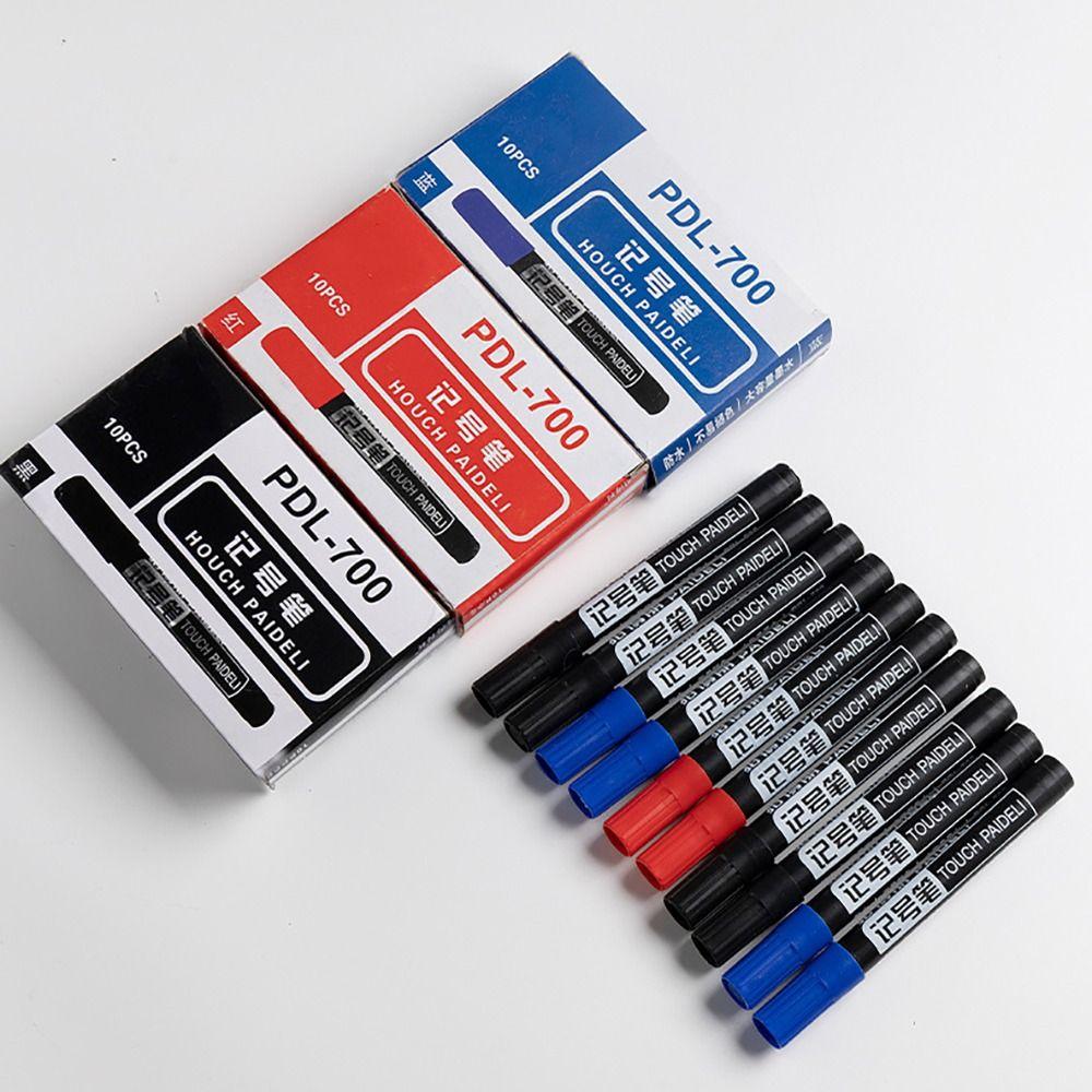 Red Blue Black Ink Waterproof Marker Pen 1.5mm Crude Nib Line Marking Pen Marker Pens  Student