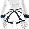 Leather Garter Belt Lingerie Gothic Rave Costume Adult Bandage Lencerias PU Leg Loops Plus Size Underwear With Handcuffs