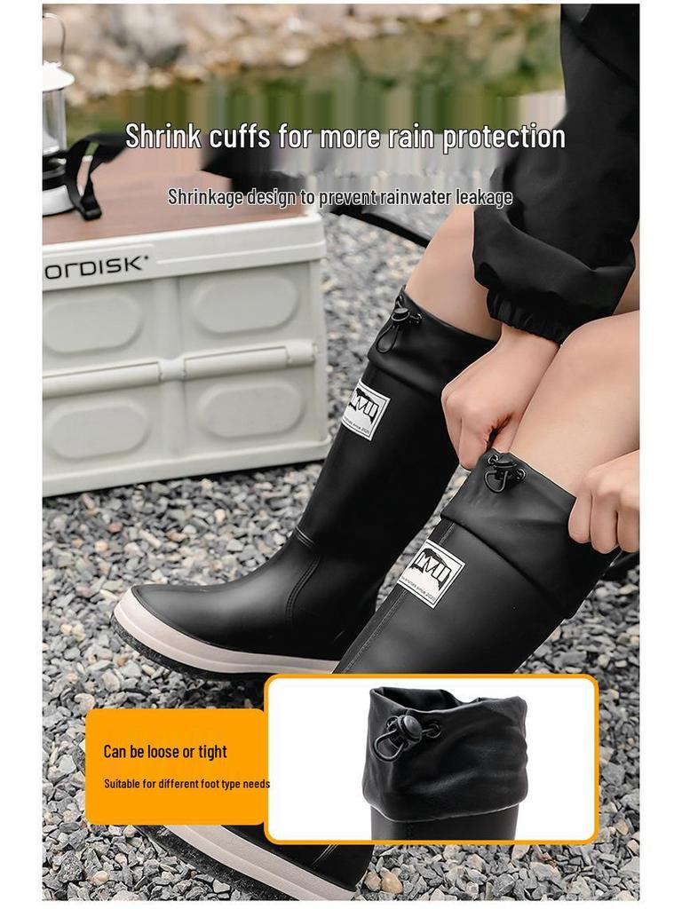 New Fashion Non-Slip Rain Boots: High-Top Waterproof Boots for Women, Men, and Children