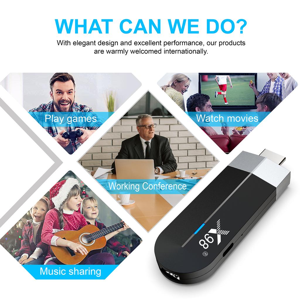 X98 S500 Android 11.0 Smart TV Stick UHD 4K Media Player Amlogic S905Y4 TV Dongle 4GB+32GB 2.4G/5G