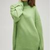 Autumn and Winter Women's Sweater Solid Color Knit Half High Neck Loose Long Sleeve Sweater