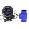 Car Water Temperature Gauge -10-110 Celsius With Water Temp Joint Pipe Sensor 28MM 34MM Adapter 1/8NPT Sensor Voltmeter 2 IN 1