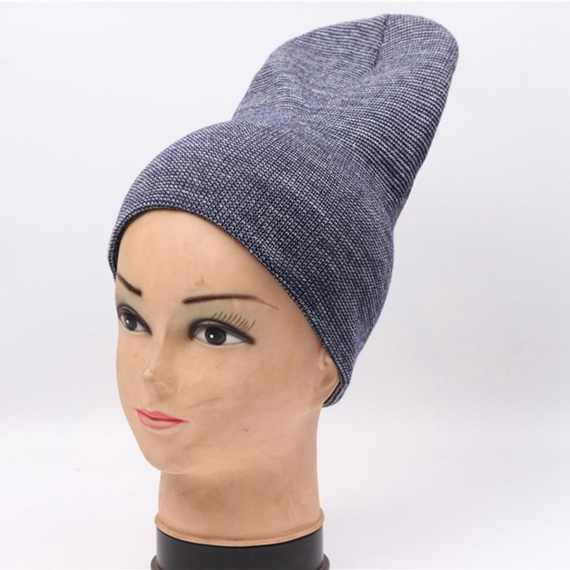 Casual Beanies Warm Stripes Knitted Femme Autumn Winter Unisex Caps