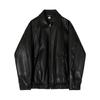 Piushuai Short Leather Jacket Men's Spring New Lapel Top Korean Style Loose Leather Jacket