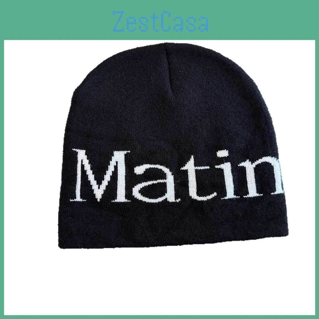 Streetwear Letter Matin Knitted Beanie Warmth Ear Protection Cold Seasons Cap