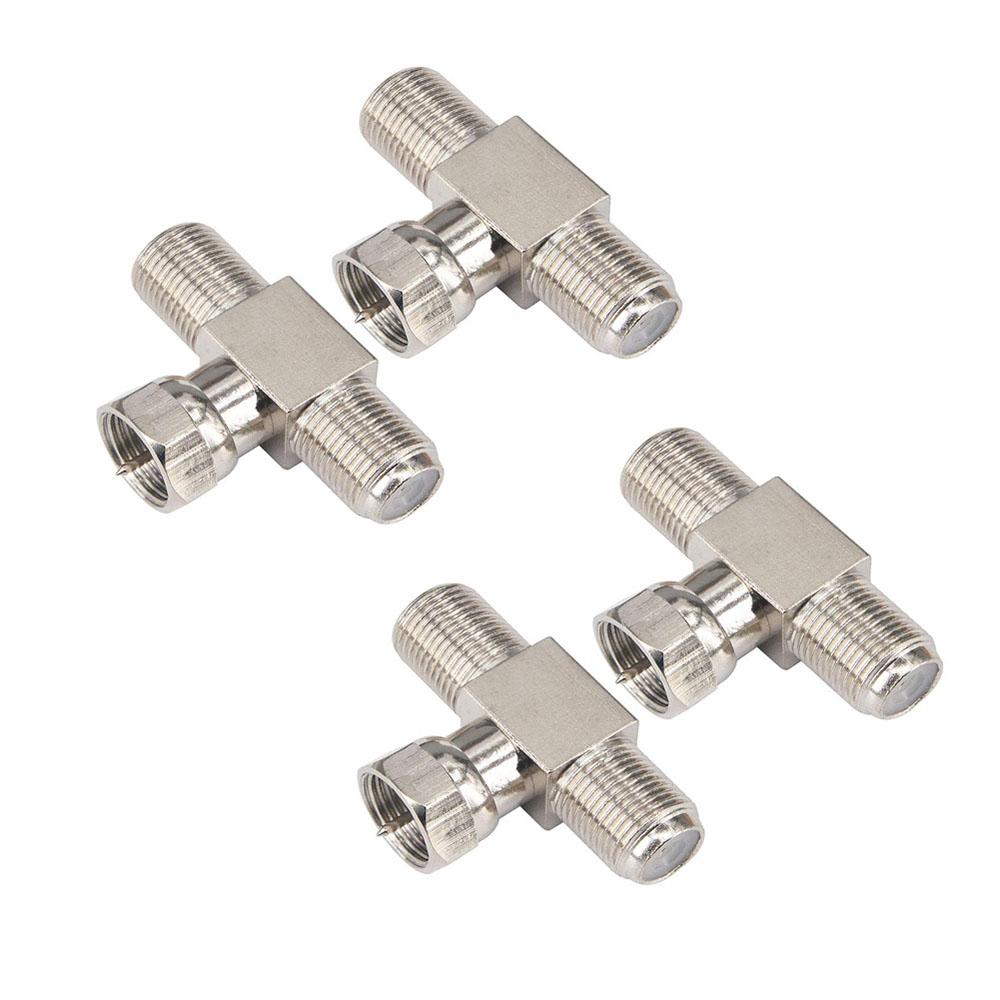 4PC F-Type Coax Cable Splitter Combiner Adapter 3 Way Connector RG6 for TV Video
