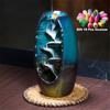 +10/20Cones Free Gift Waterfall Incense Burner Ceramic Incense Holder,Option for Mixed Incense Cones (Burner Size L and Size M)