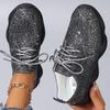 Women Sneakers Fashion Sequin Lace-up Casual Sport Running Shoes Femme Breatheable Shoes
