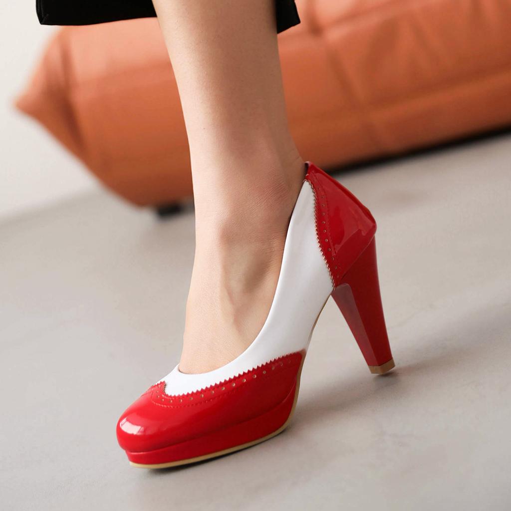 Fashion Shoes Women Black Pumps 2025 Spring Casual Shoes Female High Heels White Red Pink Blue Weding Shoes Plus Size 32-43 Pumps