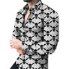 3D Skull Print Men's Long-sleeved Stretch Shirt Vacation Party Shirt