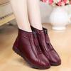 Winter Women Ankle Boots Fashion Warm Mother's Boots Flat-Bottom Comfortable Non Slip Front Zipper Closure Female Footwear2025