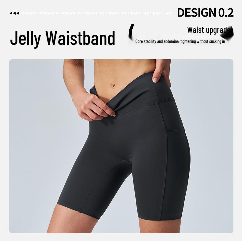 Double-Sided Tummy Control Shark Pants - Five-Pocket Hip Lift Cycling Leggings for Summer Yoga and Fitness