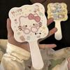 High-End Girlish Heart Handheld Mirror with Retractable Comb and Cute Cat Handle