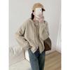 Autumn and Winter New Fashion Simple Double Zipper Hooded Knitted Cardigan Women's Solid Color Casual Loose Sweater Jacket