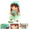 Cute Plush Baby Doll Girl with Clothes Handmade Rag Dolls Soft Sleeping Partner Doll Xmas Birthday Gift for Kids Friends Family