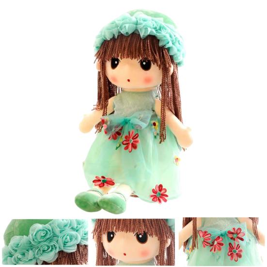 Cute Plush Baby Doll Girl with Clothes Handmade Rag Dolls Soft Sleeping Partner Doll Xmas Birthday Gift for Kids Friends Family