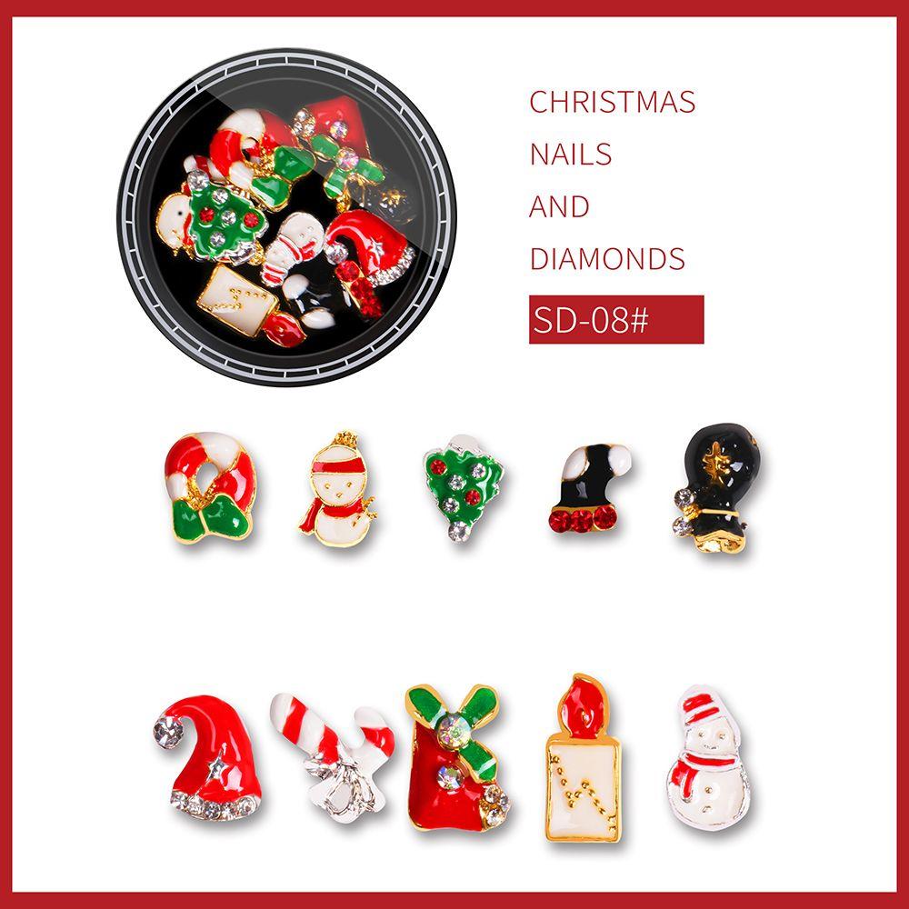 Alloy Metal Manicure Decor Nail Supplies Jewelry Nail Art Decoration Christmas Nail Rhinestone
