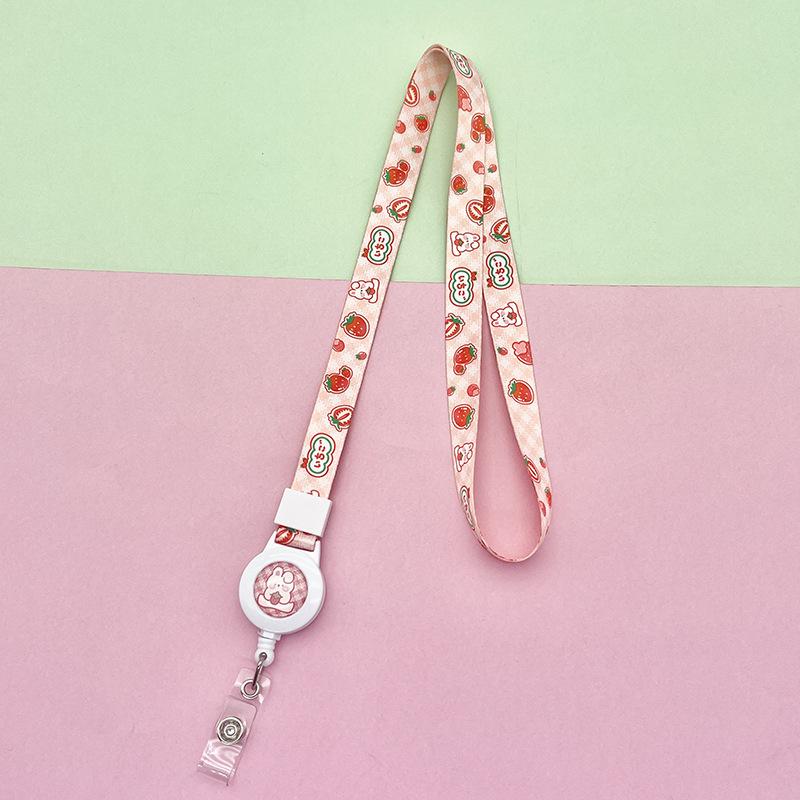Cute Cartoon Retractable Badge Reels Lovely Animal Floral Fruit ID Card Lanyards Badge Holder Office Accessories School Supplies