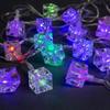 Multicolour Cube Led Lights For Home Decoration- 4m, 10 Cubes, 1pc String Lights For Home Decoration | Christmas Decorations Lights