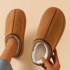 Winter Indoor And Outdoor Solid Color Thick-soled Non-slip Lightweight Warm Ladies Slippers