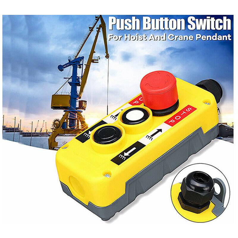 Emergency Stop Up Down Push Button Switch For Hoist Crane Pendant Controller New