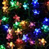 Cherry Blossom String Lights LED Battery Powered Fairy Garland Lighting Strings Crystal Flowers Waterproof Christmas Home Decor