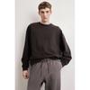 H M Loose Fit wasHed Cotton sweatsHirt Dark Brown