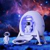 Astronaut Galaxy Light Projector Spacecraft Ceiling Projector Night Light with Timeable Lunar Meteorite Crater Mat Dual-Use Galaxy Projector