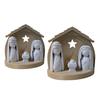 Nativity Set Figurine Lighted Jesus Nativity Scene Collection with Manger And Figures for Christmas