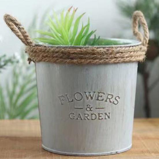 Useful Rope Handle Vintage Reusable Corrosion-Resistant Flower Holder Plant Pot
