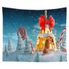 Christmas Decoration Tapestry Snowflake Santa Claus Room Decoration Fireplace Tapestry Gift Christmas Wall Decoration Home