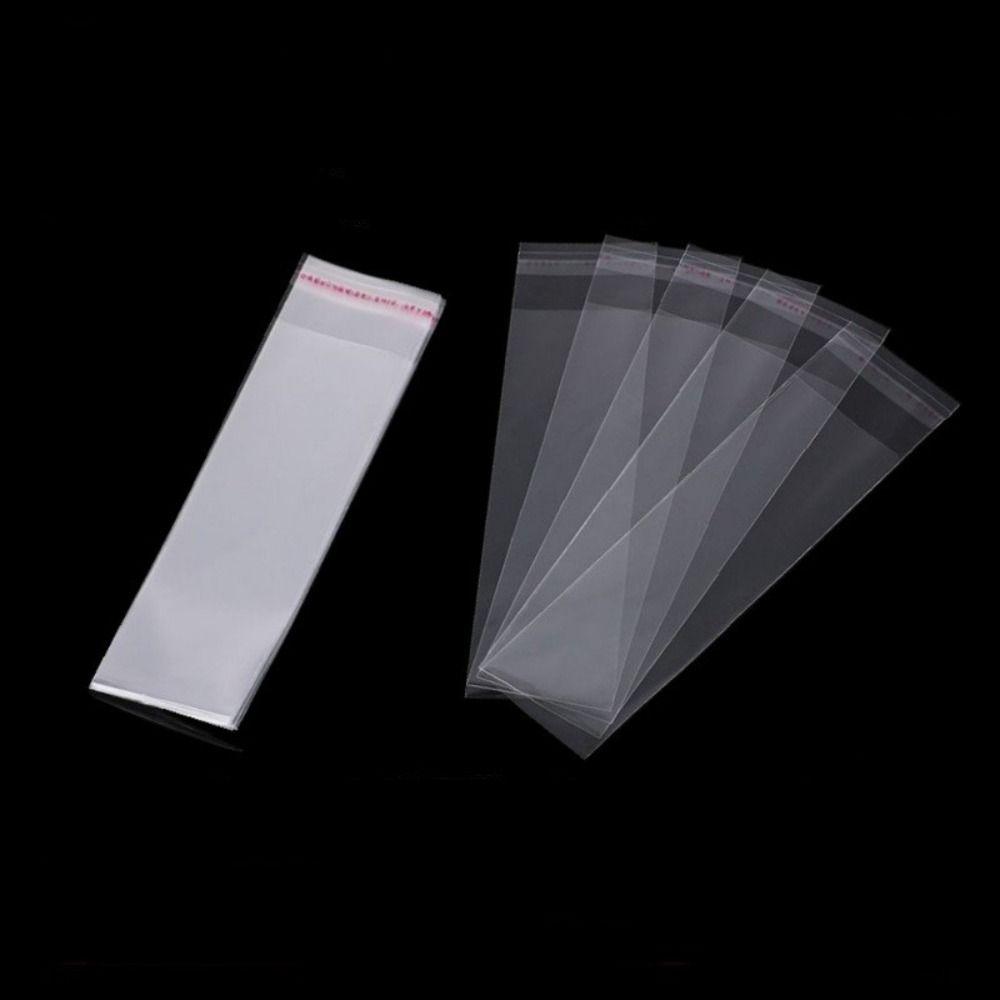 200pcs Transparent Self Adhesive Bag Resealable Long Sealed Pen Jewelry Candy