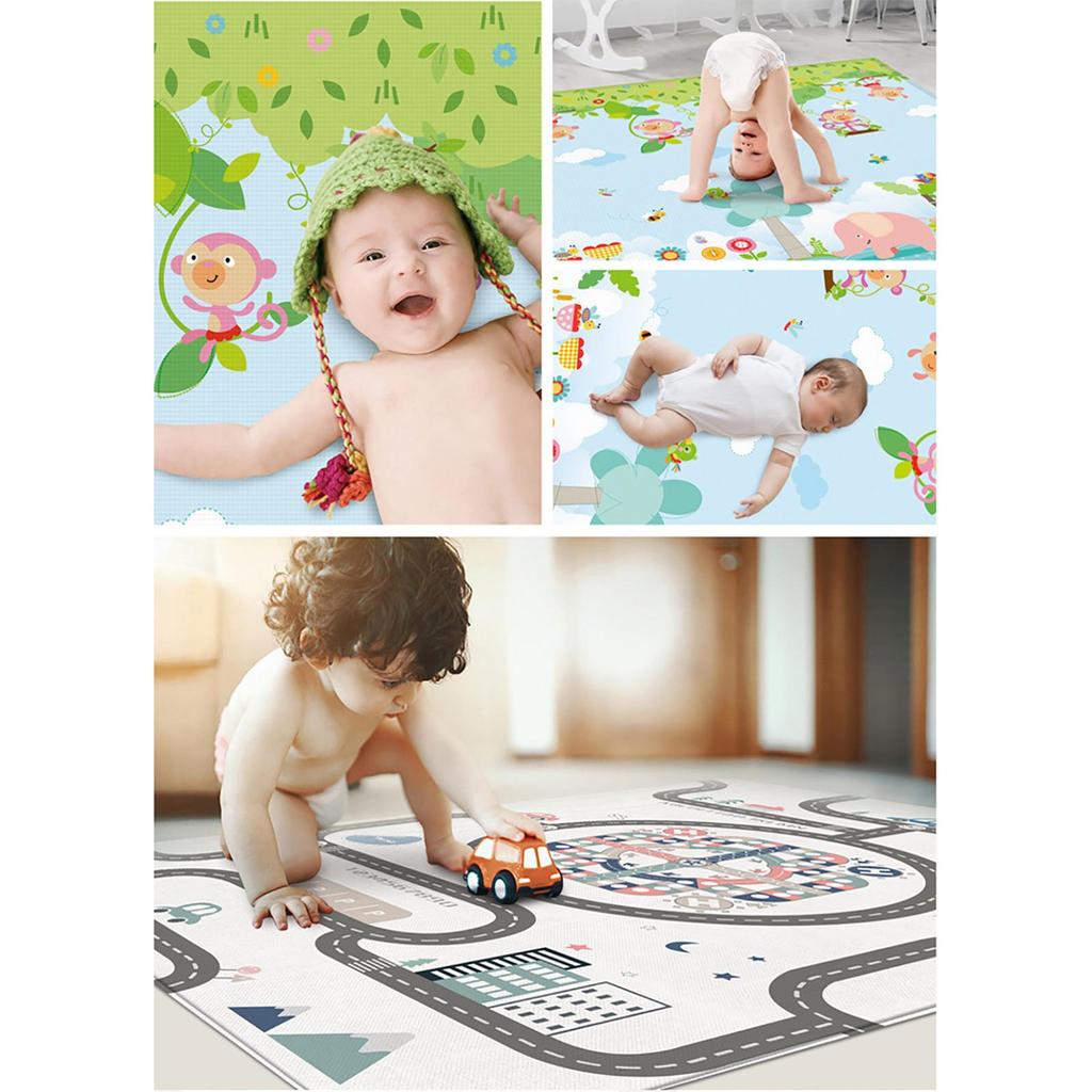 Kids Play Mat, Large Folding Playmat, Crawling Mat Waterproof Reversible YogaMat