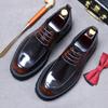 Italian Patent Leather Mens Dress Shoes Luxury Brand Handmade Fashion Platform Elegant Genuine Leather Wedding Oxfords Shoes Man