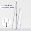Clothes Pole Stainless Steel U-shaped Fork Retractable Telescoping Rod Hook for Hanging Garments Strong Load Capacity Collapsible Clothes Rack