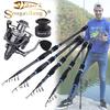 SOUGAYILANG Fishing Rods and Reels Telescopic Fishing Rod and Ultra Smooth Spinning Fishing Reel