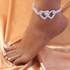 1Pc/2Pcs Heart Anklet Adjustable Perfect Gift Lightweight Trendy Wedding Dance Yoga Foot Chain Jewelry Accessory