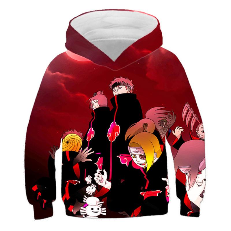 2023 New Naruto Hoodie Animation Kids 3D Printed Fashion Sweatshirts Boys Girls Kids Pullovers Street Wear Coats 3-14 Years Old
