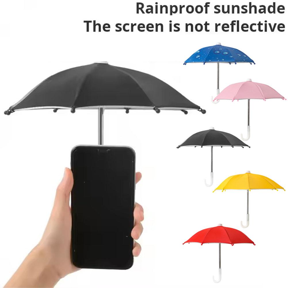 Mini Umbrella For Smart Phone With Suction Cup Holde For Use In Vehicles, Outdoors, And Live Streaming Anti-Glare Sunshade Cover