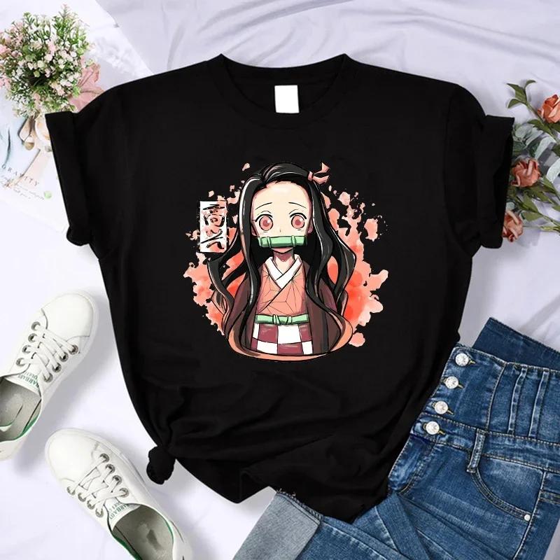 Demon Slayer T Shirt Women Kimetsu No Yaiba Nezuko Tshirt FeUnisex Tanjirou Kamado Graphic Tee Shirt Japanese Anime Unisexga T-shirt