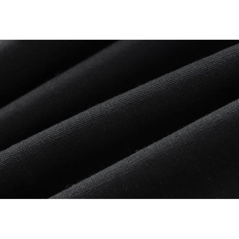 Kaslead New Arrival Women's Clothing Fashion Style Fashion Linen Blended Black Elegant Dress 8651396