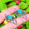 Santa Rosa Turquoise Gemstone 925 Sterling Silver Jewelry Earring 2.32"